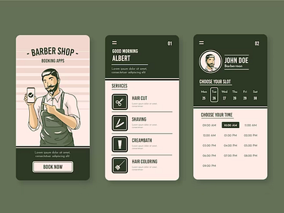 Latest Barber Shop Mobile App Design for Barber/Salon Industry barber barber app barber shop barbershop beauty app beauty salon beauty salon design branding graphic design hair stylist app haircut hairstyles motion graphics salon uber for barbers ui