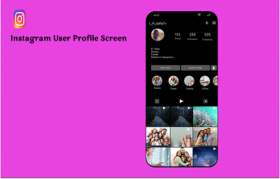 #Design Of Instagram user Profile Screen dailyui