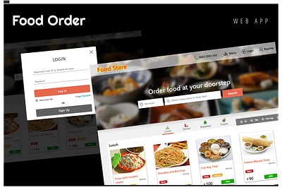 Online Food Order - Web App branding food application graphic design logo motion graphics ui web web application