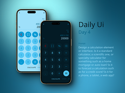 Calculator Design (Light & Dark)- Daily Ui calculator dailyui figma mobile mobile screen ui