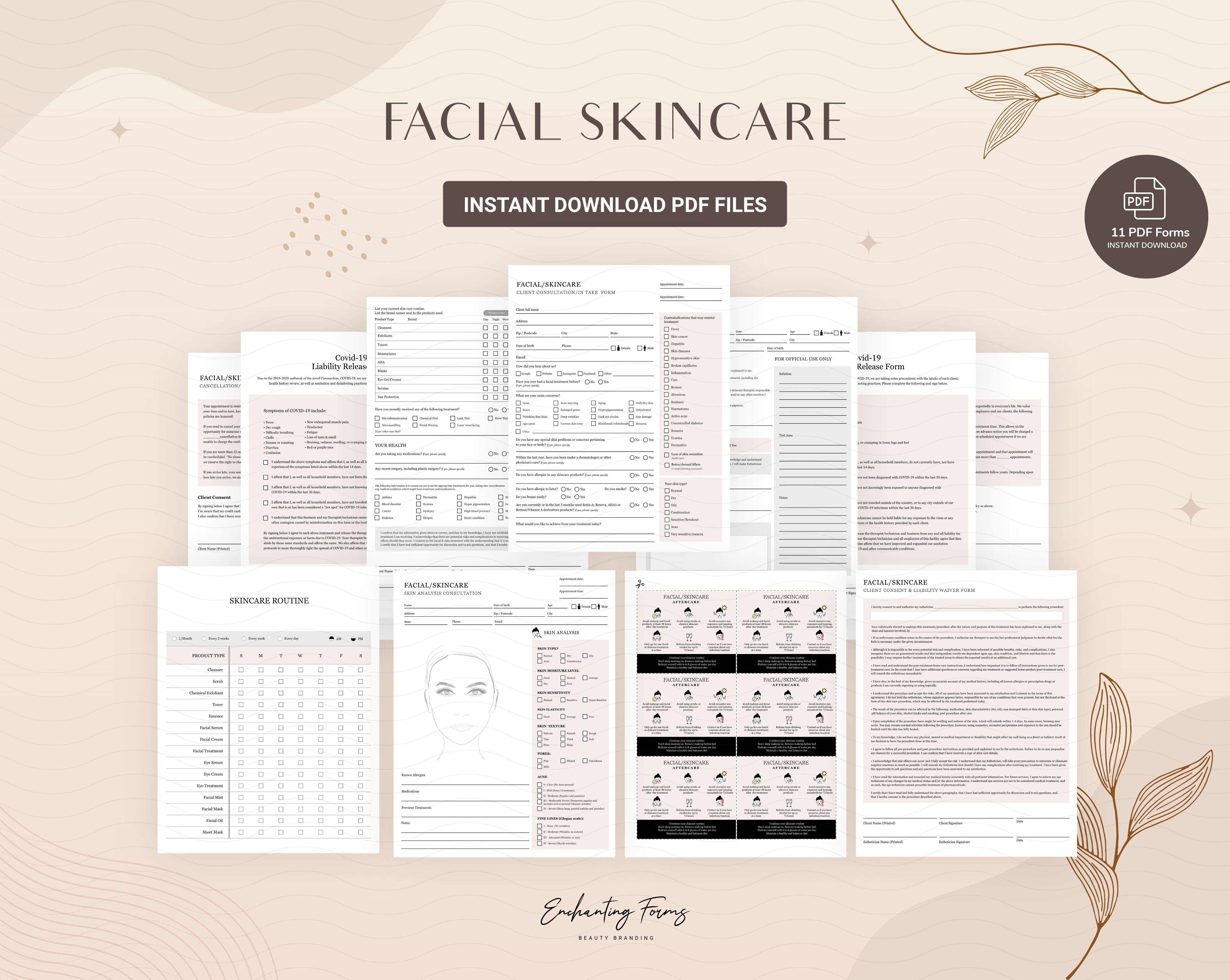 Facial Skincare Forms beauty consultation beauty enhancement consent facial skincare forms facial treatment consent skincare client forms skincare consultation skincare technician business