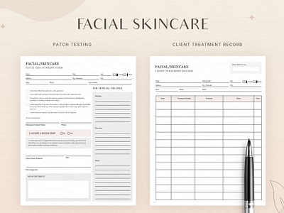 Patch Testing and Client Treatment Forms allergy testung client forms for skincare beauty professional patch testing skin sensitivity assesment