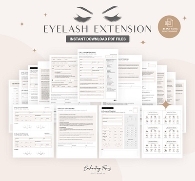 Lash Extension Business Forms beauty salon forms lash tech consent lash technician waiver treatment record card