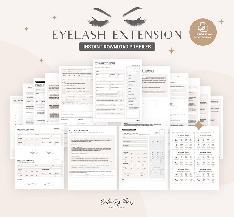 Lash Extension Business Forms by Enchanting Forms on Dribbble