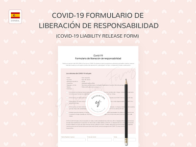 Covid-19 Formulario español de exención 🇪🇸 beauty forms covid beauty form covid form covid liability covid waiver form covid19 release medical form spanish covid form