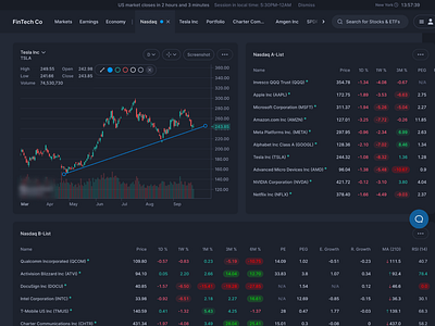 Fintech Dashboard ui