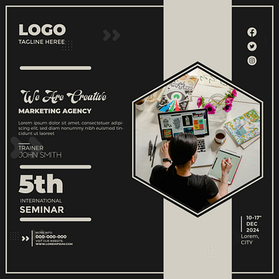 Marketing Agency Advertisement Social Media Post Designs branding design dribble graphic design illustration logo typography ui ux vector