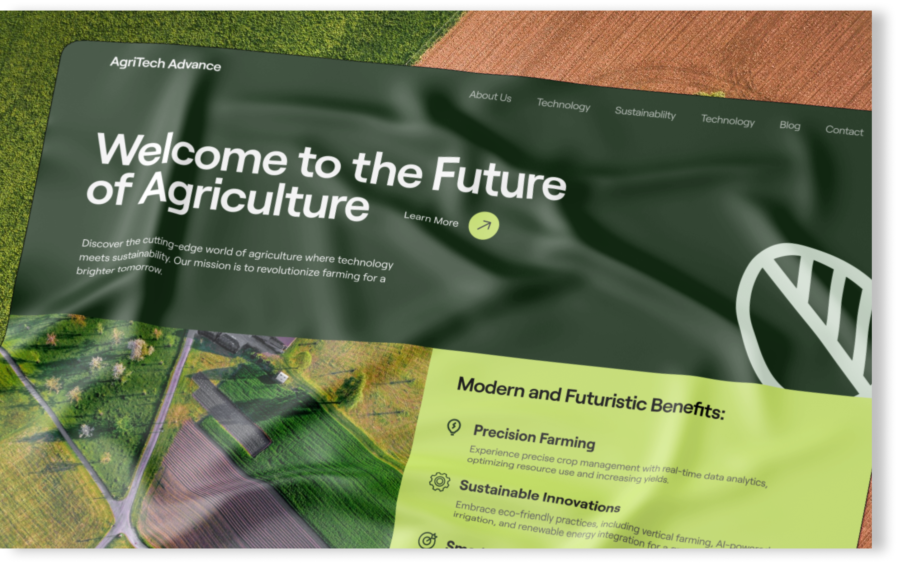 Agrotech Modern Landing page agriculture agritech agrotech farmer farming landing page