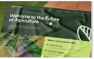 Agrotech Modern Landing page agriculture agritech agrotech farmer farming landing page