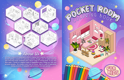 Pocket Room Coloring Book: Miniature Room Coloring Book coloring book graphic design pocket room