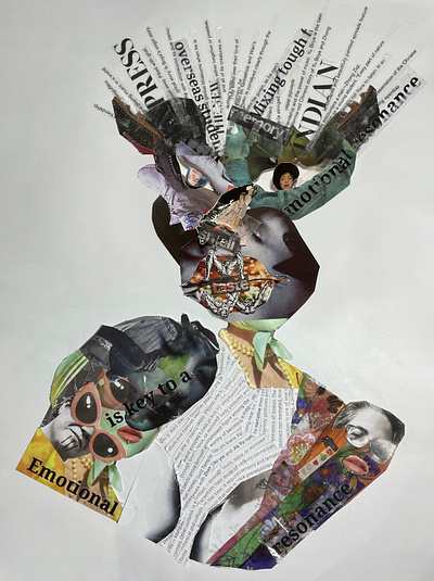 “Selfie” abstract assemblage art collage cubism photo collage school project selfie visual art