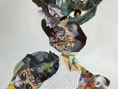 “Selfie” abstract assemblage art collage cubism photo collage school project selfie visual art
