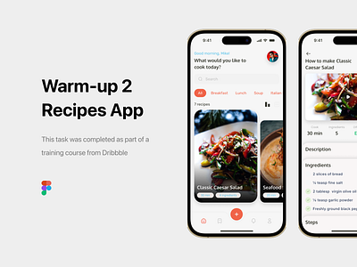 Recipes App appdesign design figma product design recipes app ui ux