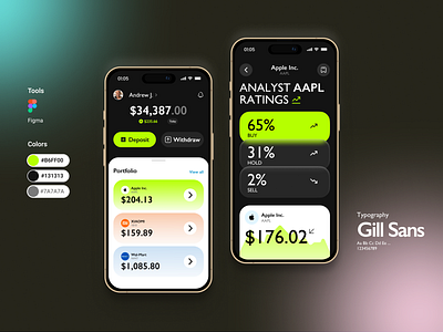 Investment Mobile Apps finance ui financial app design financial technology (fintech) fintech app ui investment app investment dashboard investment portfolio mobile finance portfolio management stock analysis stock trading stock trading ui trading app trading platform ui design