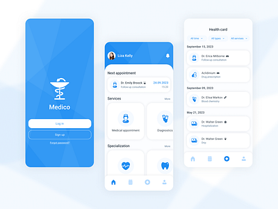 Medical mobile App app design flat design hospital interface medicine mobile mobile app ui ui design