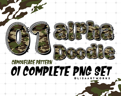 Doodle Camouflage Pattern font PNG camouflage pattern