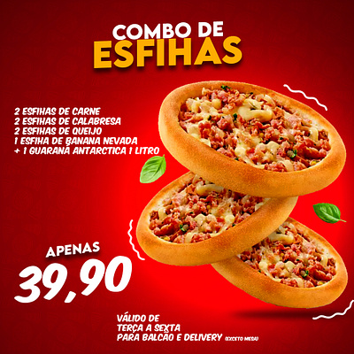 Combo de Esfihas branding design graphic design logo post simbolo vector