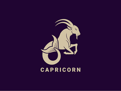 Capricorn Logo animal astrological astrology branding capricorn design goat graphic graphic design horoscope logo representing silhouette symbol typography ui ux vector zodiac zodiac sign