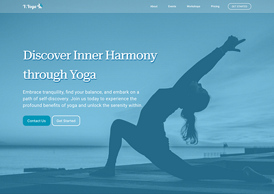 Y.Yoga - Hero Section Concept Design branding design typography ui