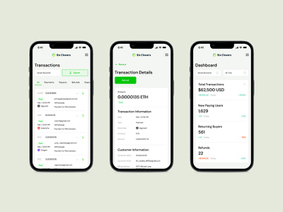 Crypto Payments Platform chain crypto dashboard mobile navigation product design transaction details transactions uxui website