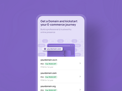 Domain Marketplace | Browse & Buy Domains illustration mobile app ui ux