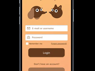 Hey buddy! App login page app dailyui design figma friends illustration login login page pet ui ux