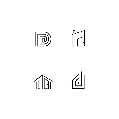 Domicile (real estate) Logo Concepts branding concepts d icon illustration logo real estate