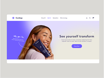 Curology Hero Section Design design ui