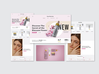 Blossom & Charm Beauty Landing Page 3d beauty products 3d blender beauty landing page landing page web design