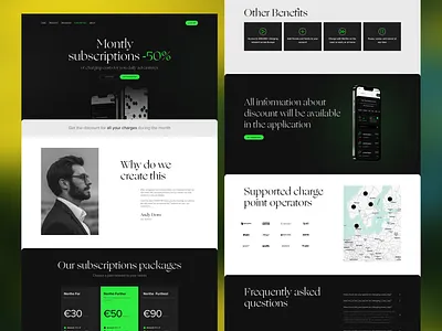 Subscription page for Northe charging design subscription ui ui design uiux uiux design website