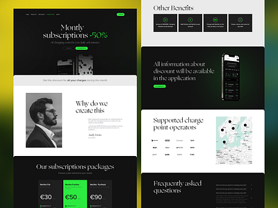 Subscription page for Northe charging design subscription ui ui design uiux uiux design website