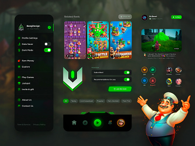 UI Elements: Gaming Community bet design betting design casino casino design gambling gambling design game community game illustrations game logo game menu game ui kit gaming community igaming design mobile casino mobile game slots ui elements ui game ux betting ux casino