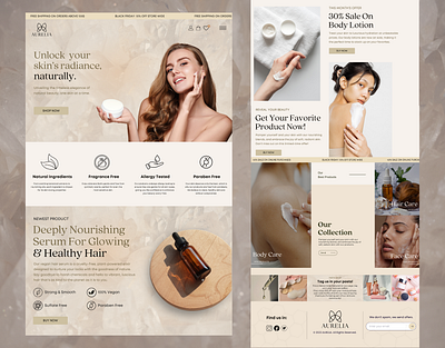 Ecommerce skincare website beauty branding illustration landing page product website skincare skincare website website