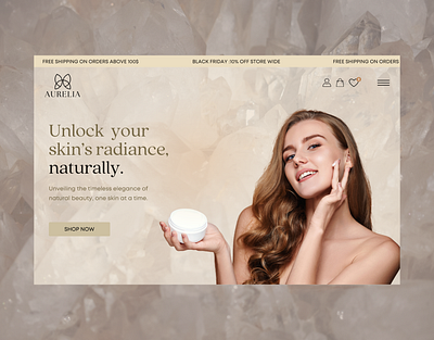 AURELIA - Skincare Brand Landing beauty design landing page skincare website