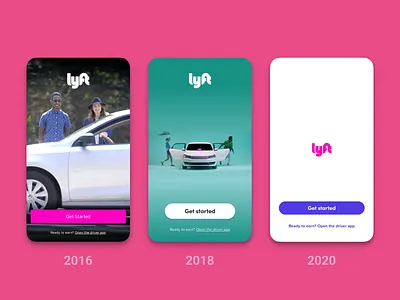 Lyft iOS Get Started Screen Redesign advocacy app size bikeshare brand branding cognitive load customers first impression ios lyft money onboarding pink rideshare seamless sign up simple transition ui video