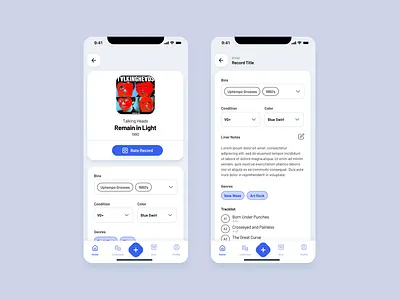 Vinyl Collection Manager: Record Details design mobile music ui ux vinyl