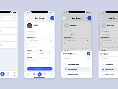 Vinyl Collection Manger: Add Record design mobile music ui ux vinyl