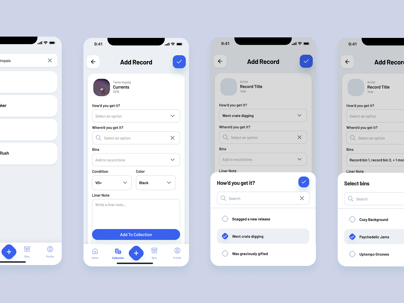 Vinyl Collection Manger: Add Record by Erik Mudrak on Dribbble