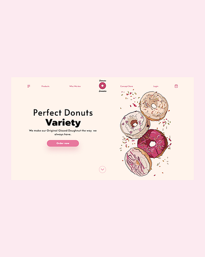 012- DONUTS WEBSITE 🍩🍩🍩🍩 design donuts donuts website flatdesign illustration illustration art minimalist ui ux ux ui web design