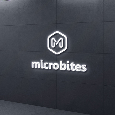 Microbites logo and signage branding logo signage