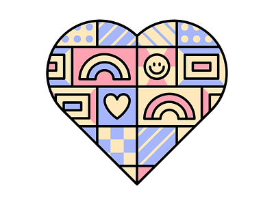 Pattern Block Heart adobeillustrator art artwork design dribbble fun happy heart illustration love patterns vector