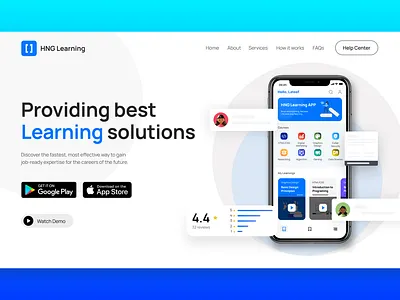 Hero section for e-Learning app app design e learning hero learning ui uiux