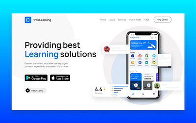 Hero section for e-Learning app app design e learning hero learning ui uiux