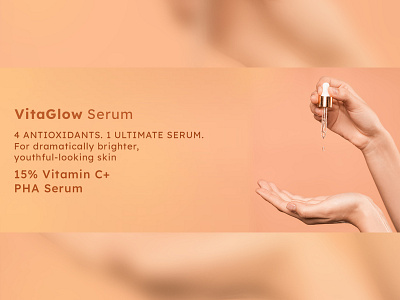 VitaGlow Serum (Amazon A+ Content) ad design amazon a plus content banner beauty graphic design serum skin skin care