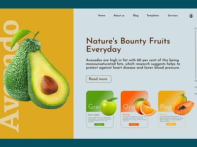 Nature's Bounty Fruits: Hero page design 3d branding design graphic design hero page illustration logo motion graphics typography ui ux vector