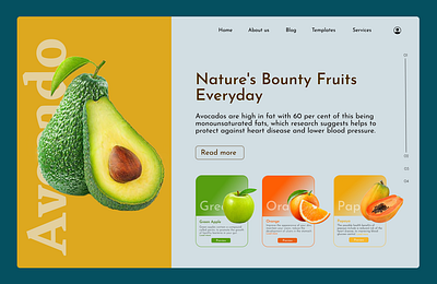 Nature's Bounty Fruits: Hero page design 3d branding design graphic design hero page illustration logo motion graphics typography ui ux vector