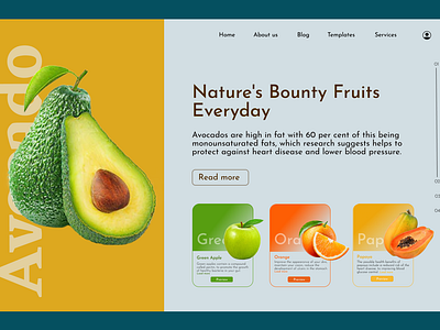 Nature's Bounty Fruits: Hero page design 3d branding design graphic design hero page illustration logo motion graphics typography ui ux vector