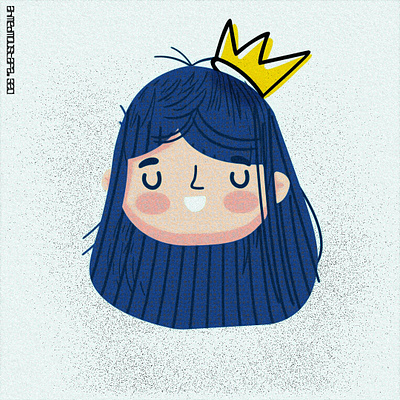Princess Blue hair cartoon character characterdesign design graphic design illustration poster vector