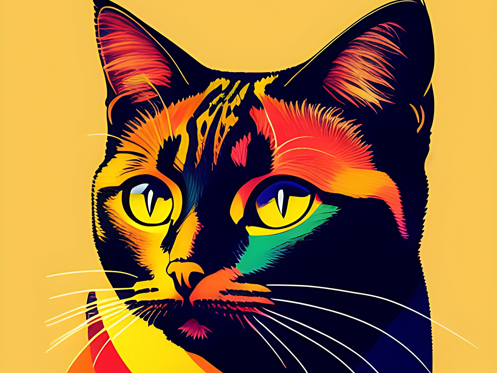 Vibrant colors Cat by srbarba on Dribbble