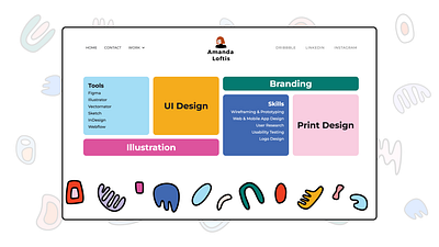 Colorful Webflow Portfolio Design branding design illustration layout ux webflow website